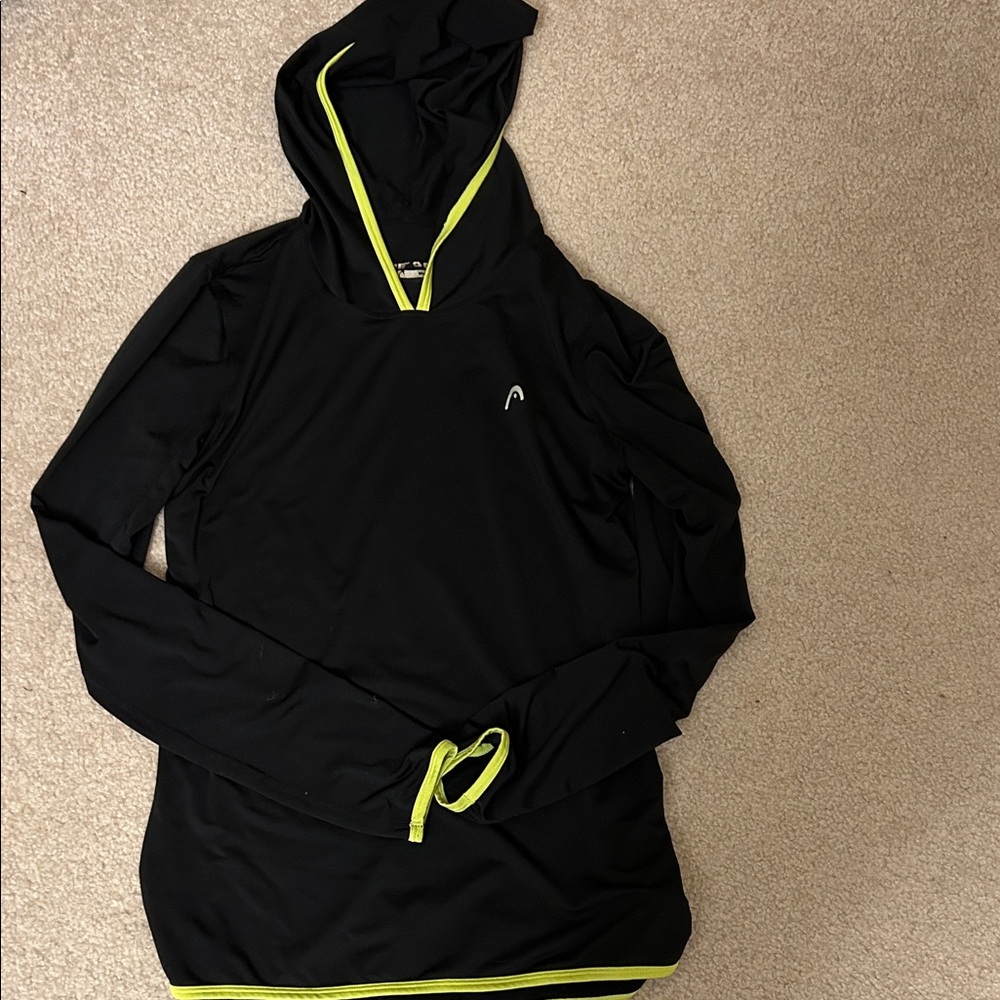 Head Black and Neon Green Hoodie